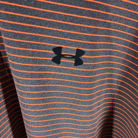 Under Armour Heat Gear Loose Gray And Orange Polo Shirt Size 2XL - Picture 4 of 5